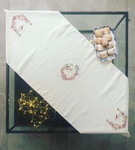 Handmade and cross stitched table runner