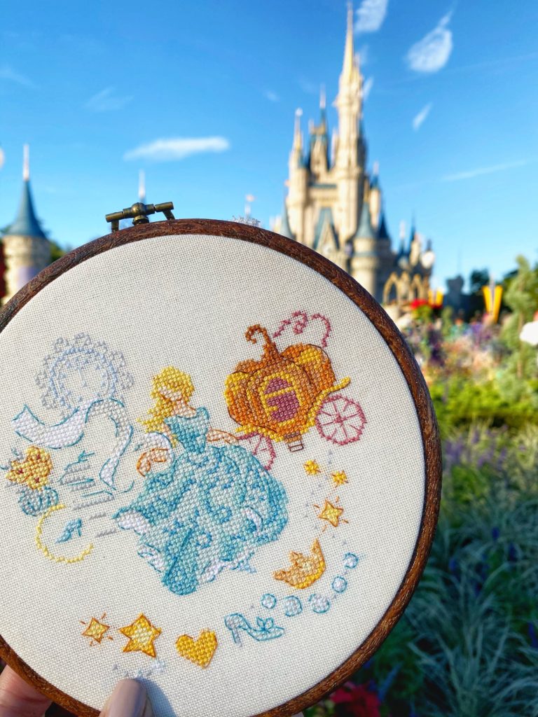 Disney cross stitching